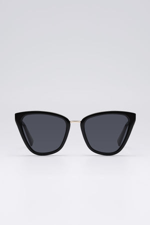 Fangyan | Cat-Eye Metal Black Sunglasses
