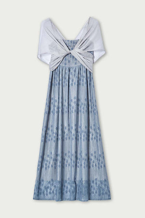 Molifusu | Delphinium Streamer Maxi Dress
