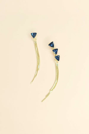 Triangle Sapphire Alloy  Chandelier Drop Earrings