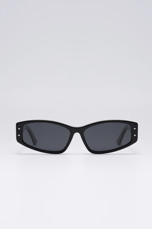 Fangyan | Wraparound Black Acetate Sunglasses