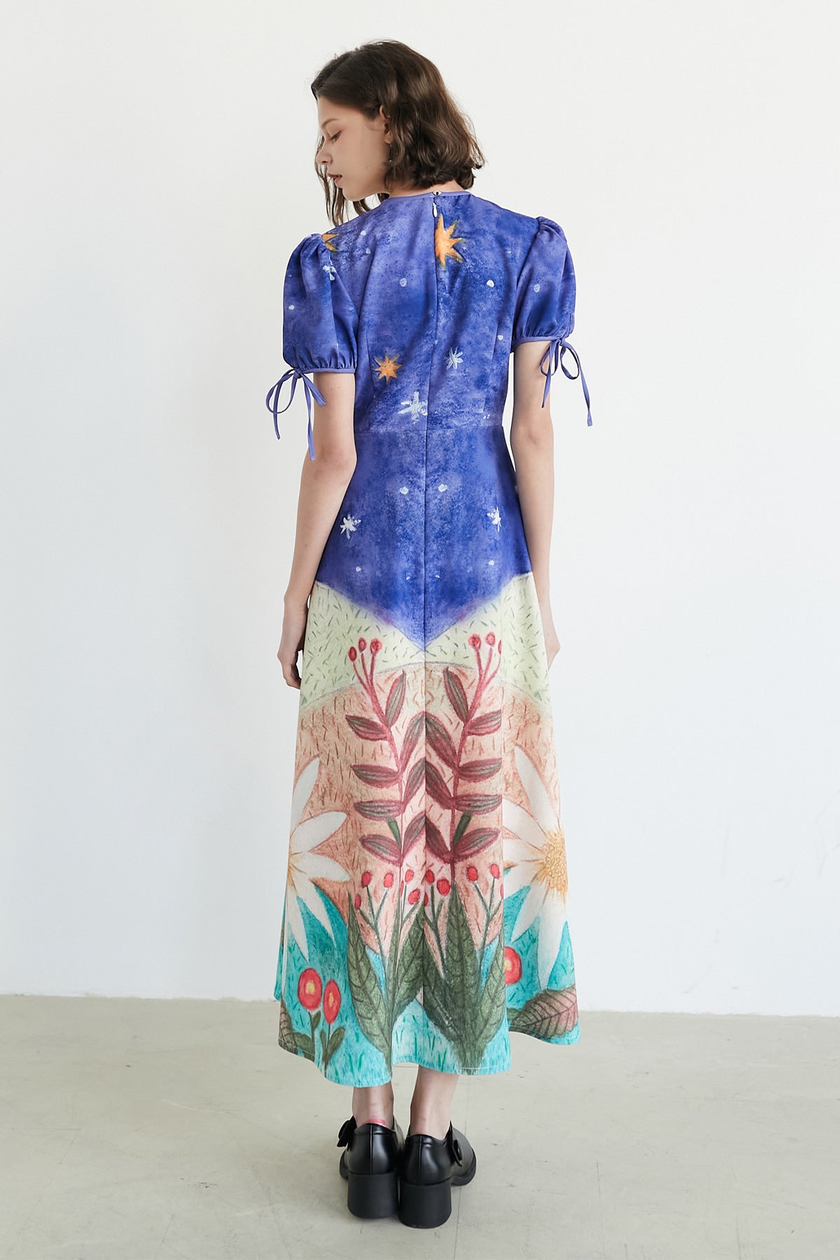 XUNRUO | Starry Night Print Maxi Dress