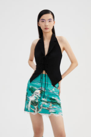 SEJIE | Tranquil Pine Lace Mini Skirt