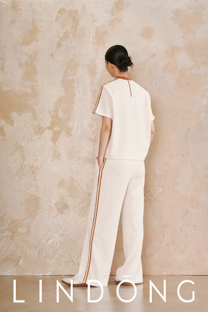 LINDONG | Alixane Striped Contrast Ribbed Pants