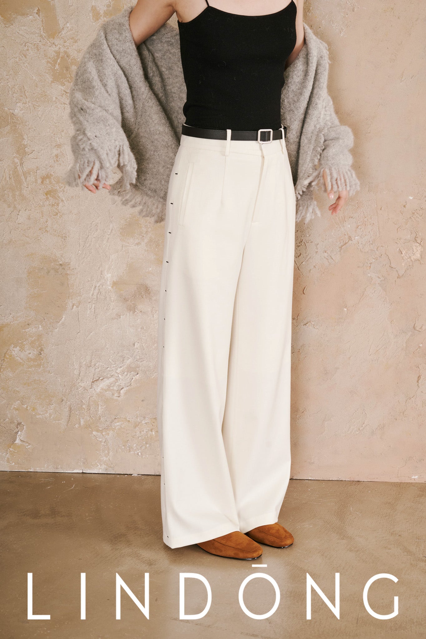 LINDONG | Thalie Side Seam Embroidered Pants