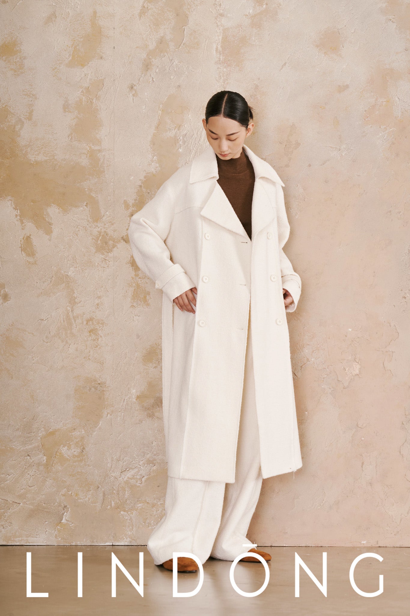 LINDONG | Ysee Double-Breasted Boucle Wool Coat