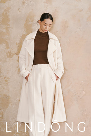 LINDONG | Ysee Double-Breasted Boucle Wool Coat