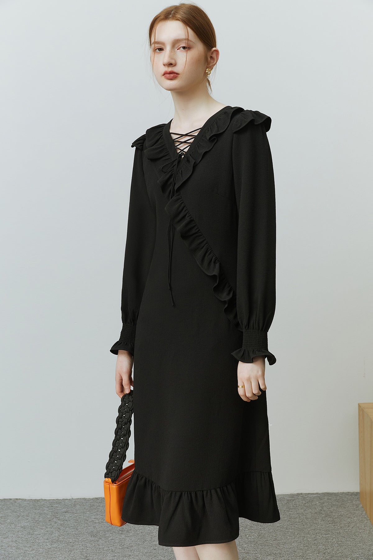 Fansilanen | Mirabelle Ruffle Black Dress L Fansilanen | Mirabelle Ruffle Black Dress L