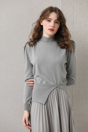 Sylphide | Solene Gray Puff Wool Sweater
