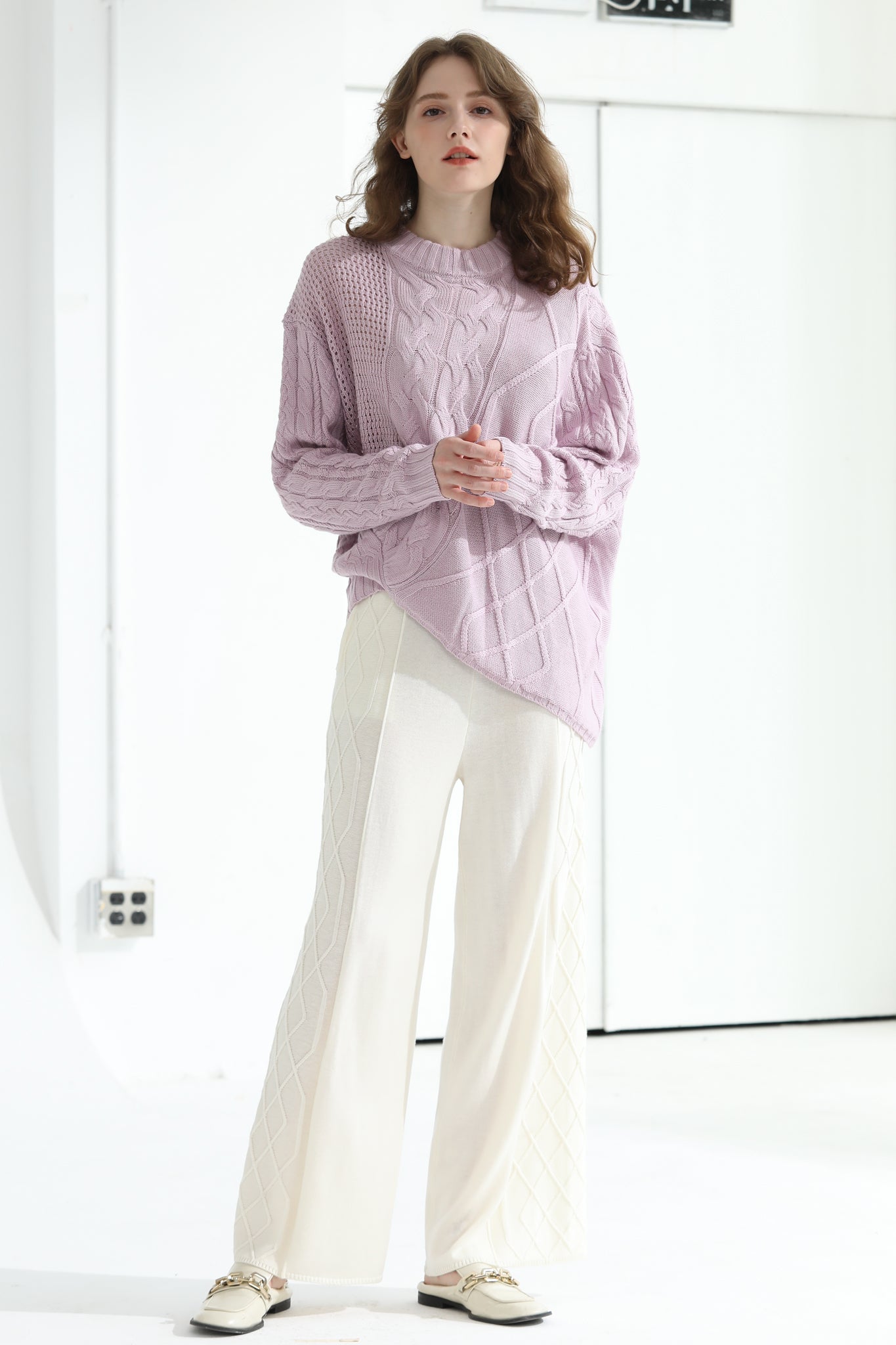 Sylphide | Babette Purple Cable Wool Sweater