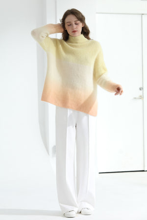 Fangyan | Aurelia Yellow High-Necked Mohair Sweater
