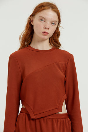 Fussed | Auburn Top with Detachable Fur