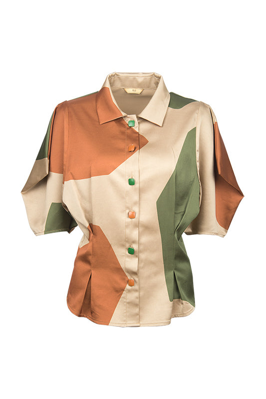 Rimless | Khaki Orange Green Shirt