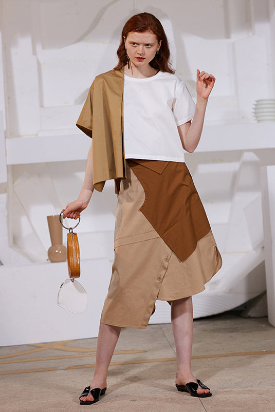 Rimless | Earth Tone Patchwork Skirt