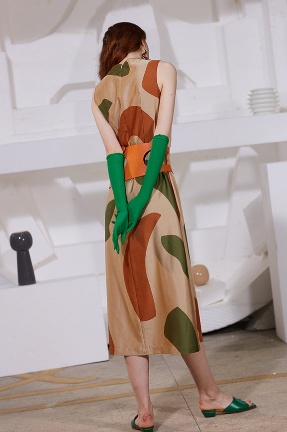 Rimless | Khaki Green Asymmetric Dress