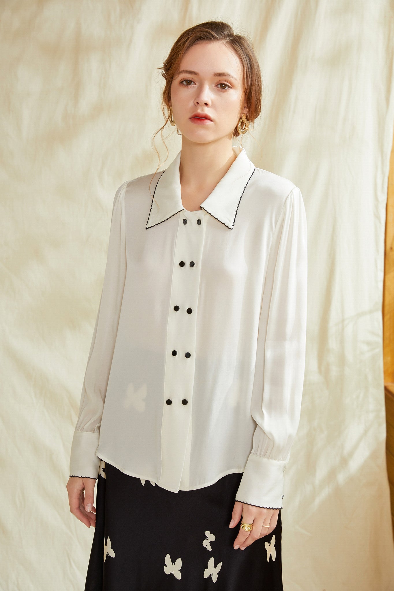 Fangyan | Iris Silk Shirt