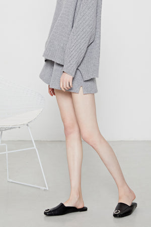 Fangyan | Grey Abia Cashmere Blend Shorts