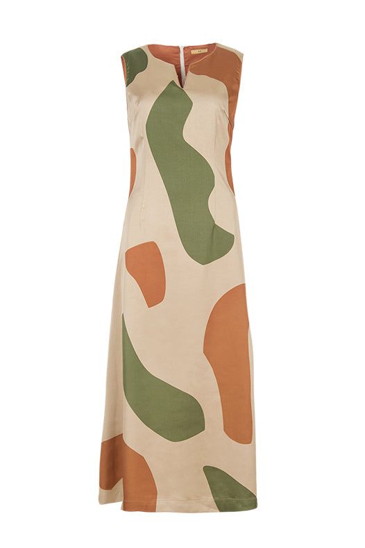 Rimless | Khaki Green Asymmetric Dress Fangyan Rimless | Khaki Green Asymmetric Dress Fangyan