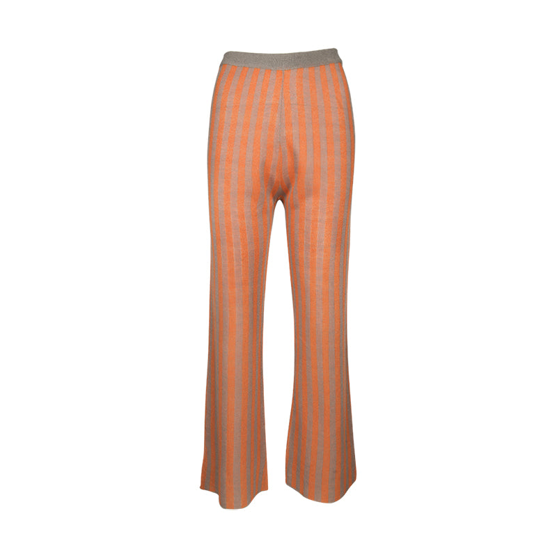 Rimless | Orange Stripe Silver Silk Pant