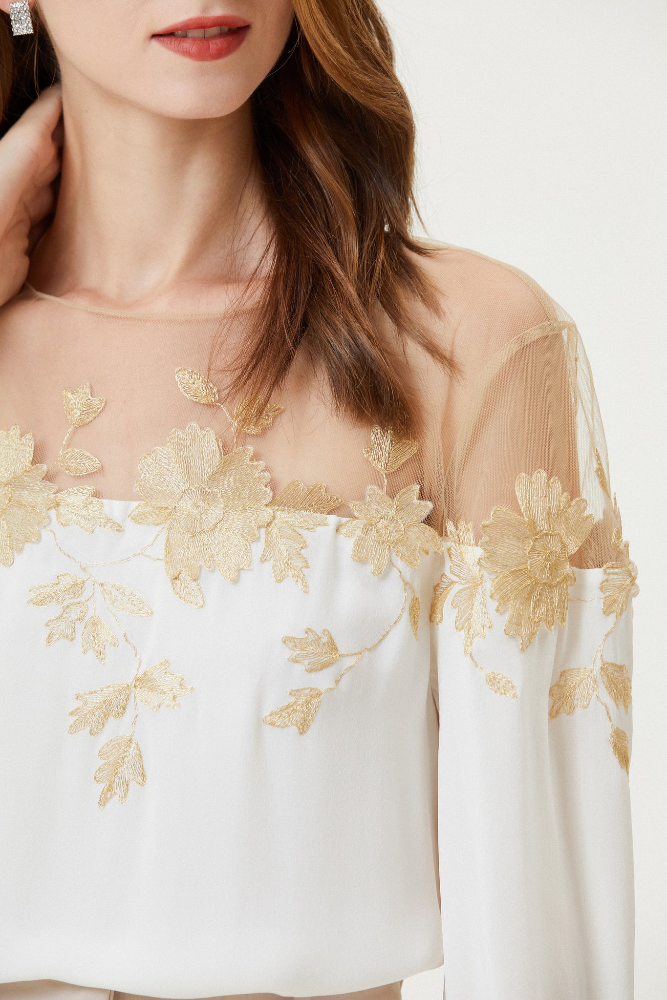 Fangyan | Embroidered Silk Blouse