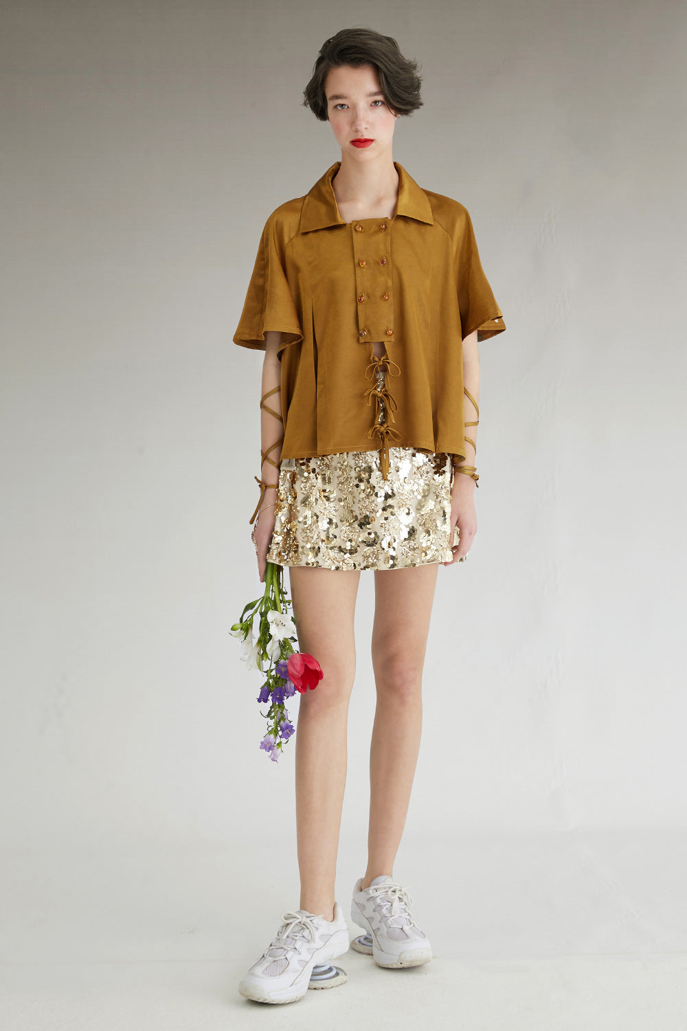 Fussed | Metallic Sequin Mini Skirt