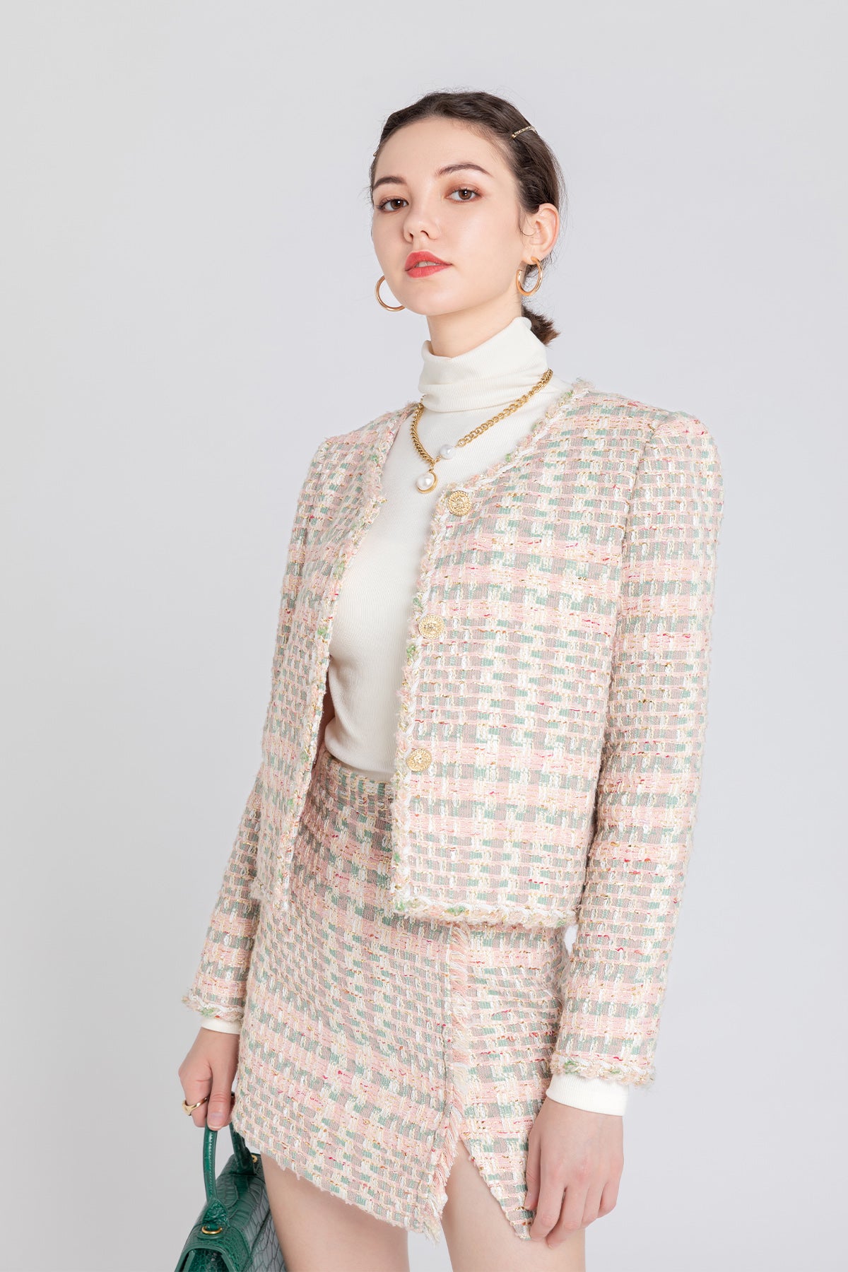 Fangyan | Blisse Cropped Texture Woven Jacket