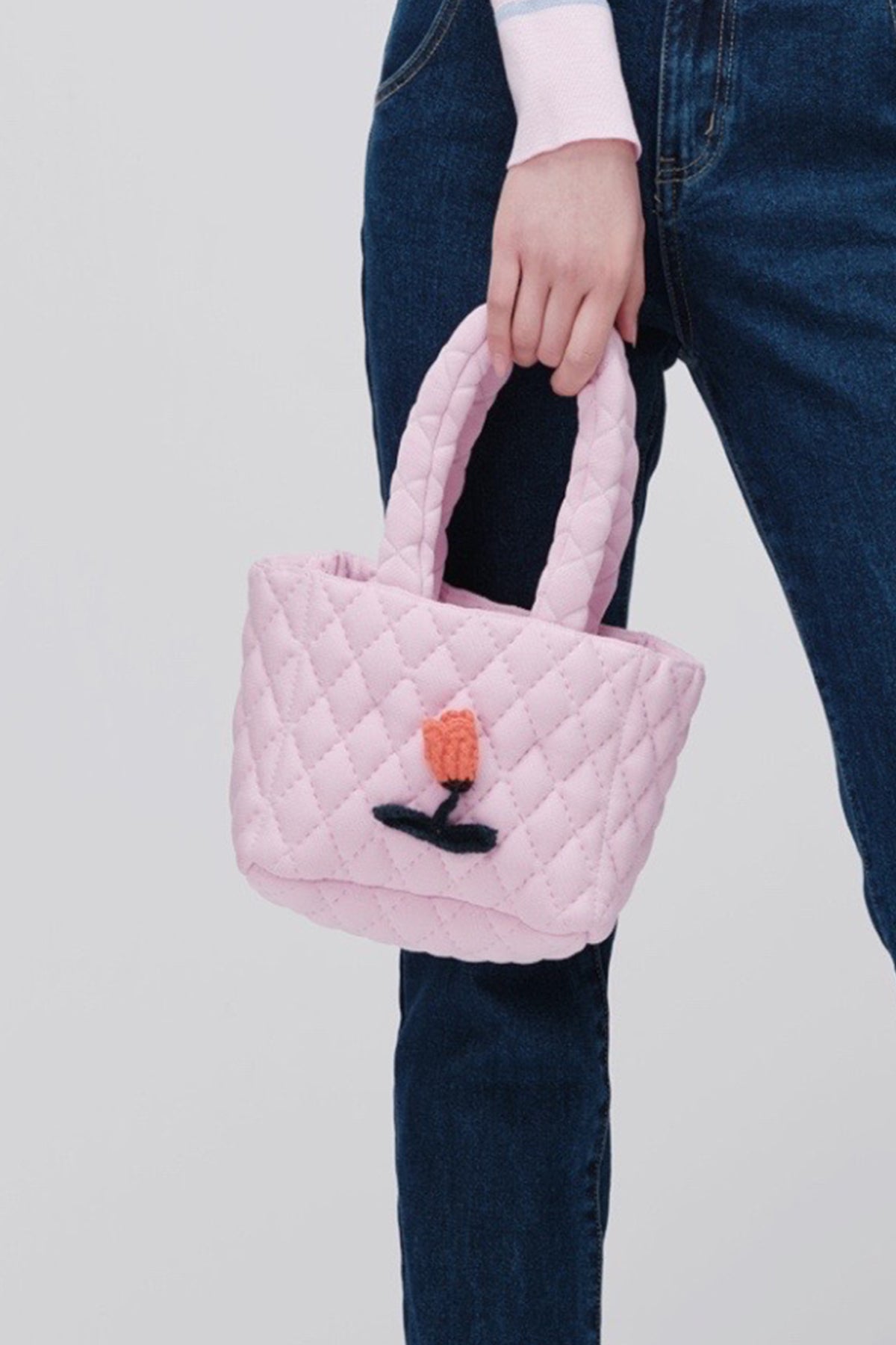 ZI II CI IEN | Pink Tulip Checked Toast Bag