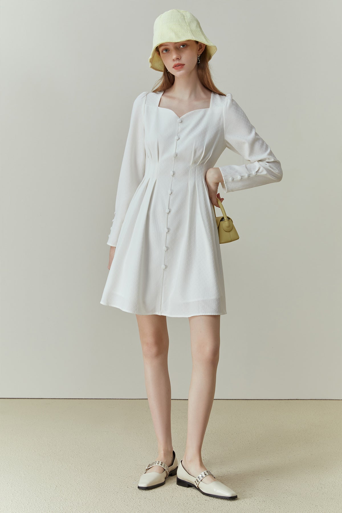 Fansilanen | Prima White Button Mini Dress