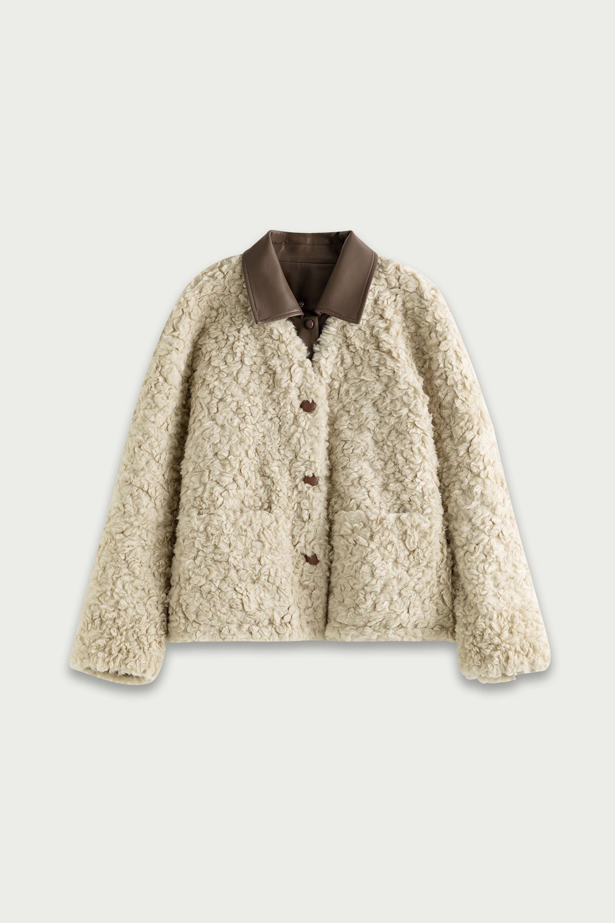 Fansilanen | Enjoli Khaki Cropped Fleece Coat