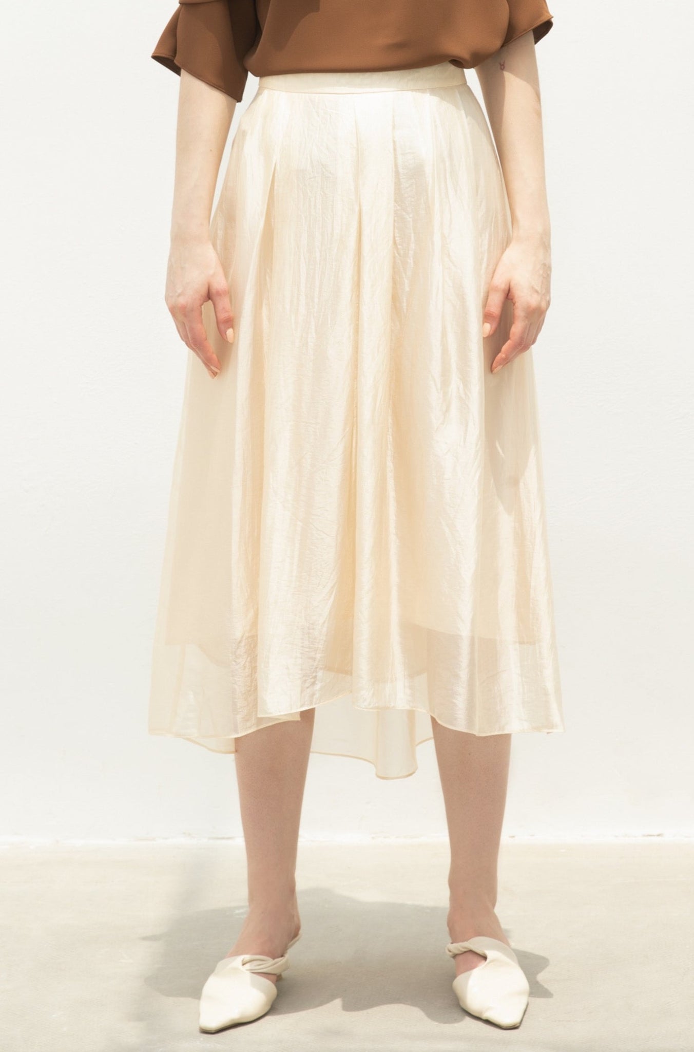 LINDONG | Noelie Apricot Flared Skirt