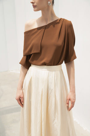 LINDONG | Noelie Apricot Flared Skirt