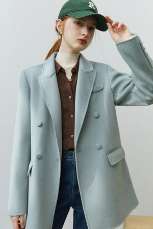 Fansilanen | Reine Blue Double-breasted Wool Coat