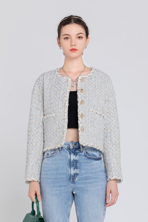 Fangyan | Maia Cropped Texture Woven Jacket