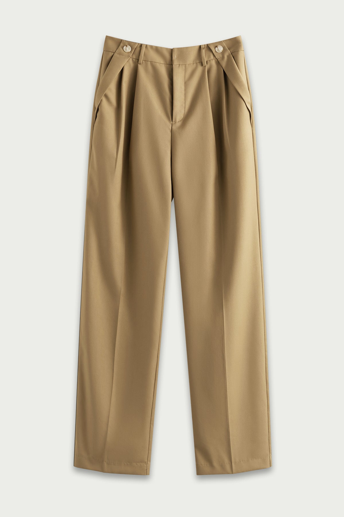 Fansilanen | Zuri Khaki Pleated Loose Pants