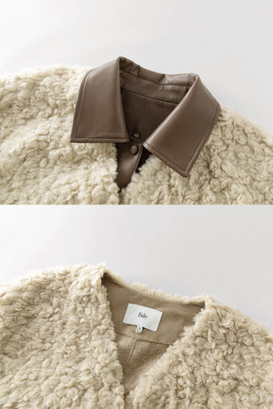 Fansilanen | Enjoli Khaki Cropped Fleece Coat