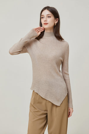 Sylphide | Amelie Camel Ribbed Wool Sweater