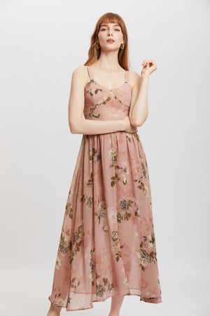 Since Then | Rose Sweetheart Mixi Dress