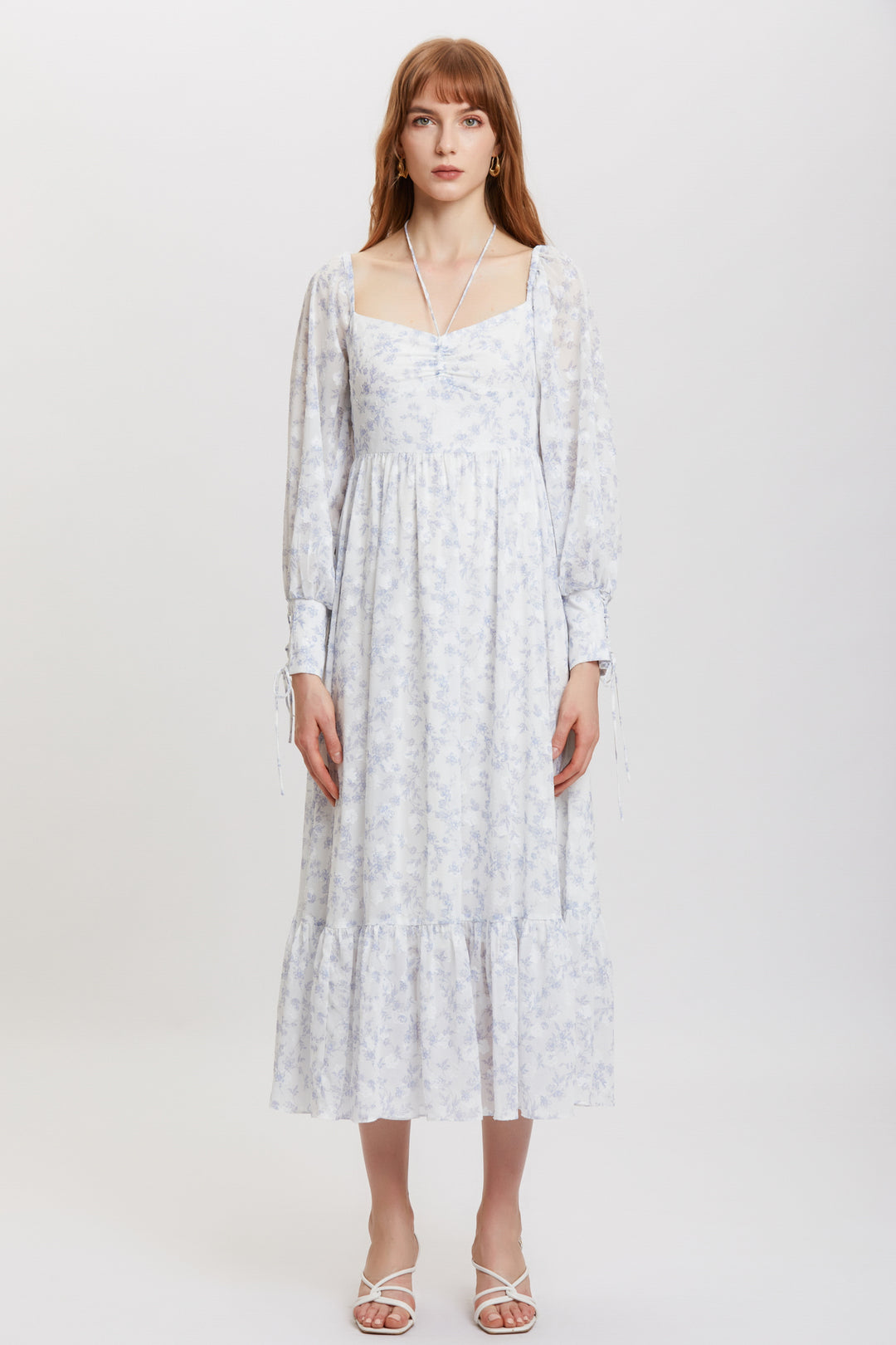 chiffon dresses for sale Nadia Smocked Print Chiffon Modest Long Maxi Dress - Jade Floral