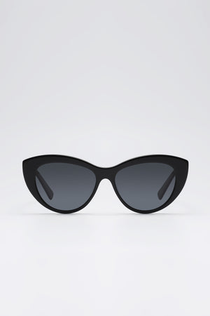 Fangyan | Cat-Eye Acetate Black Sunglasses