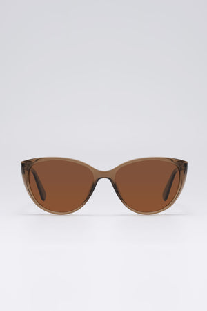 Fangyan | Cat-Eye Clear Brown Sunglasses
