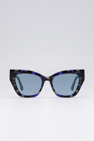 Fangyan | Cat-Eye Tortoiseshell Blue Sunglasses