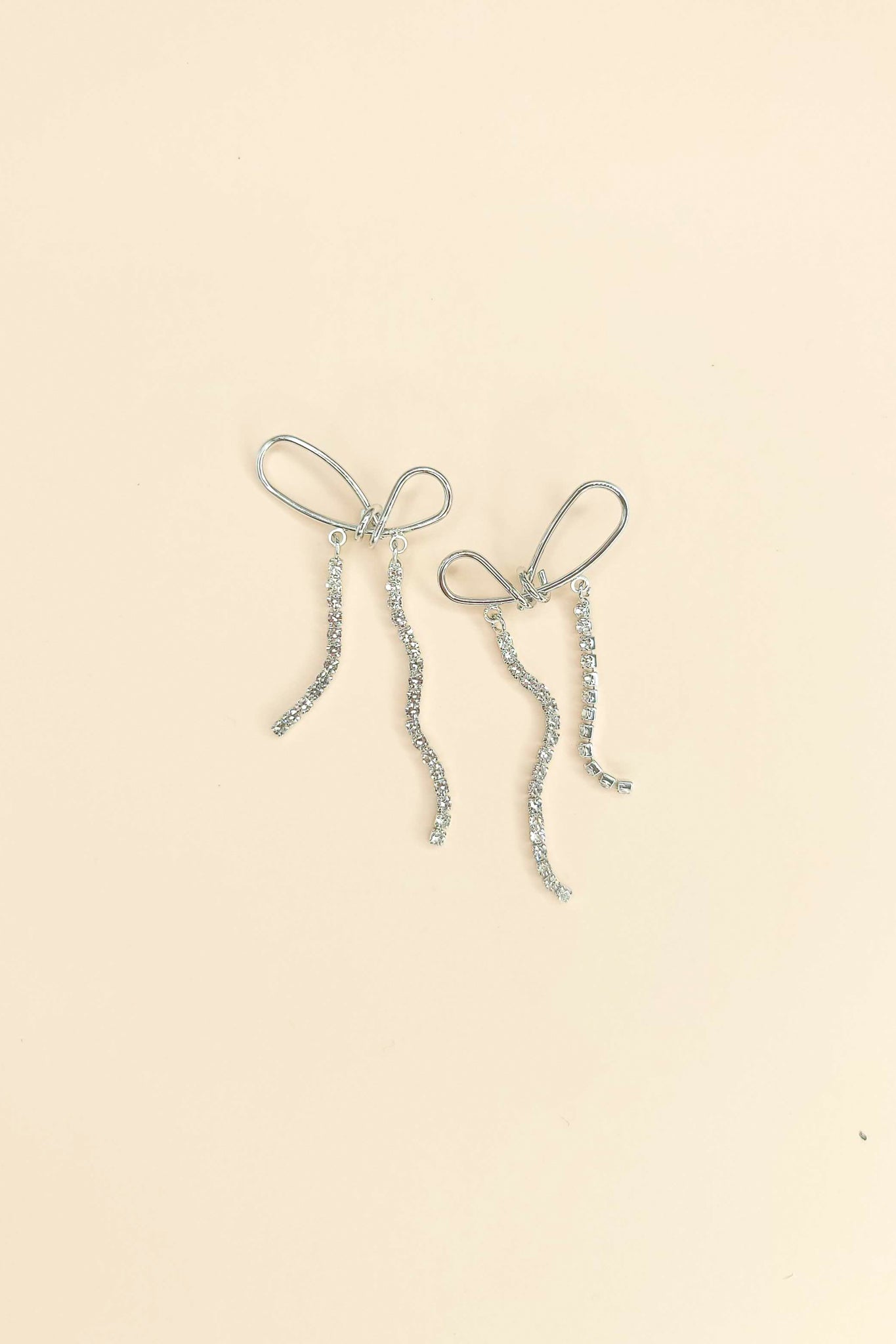 Crystal Bow Drop Earrings