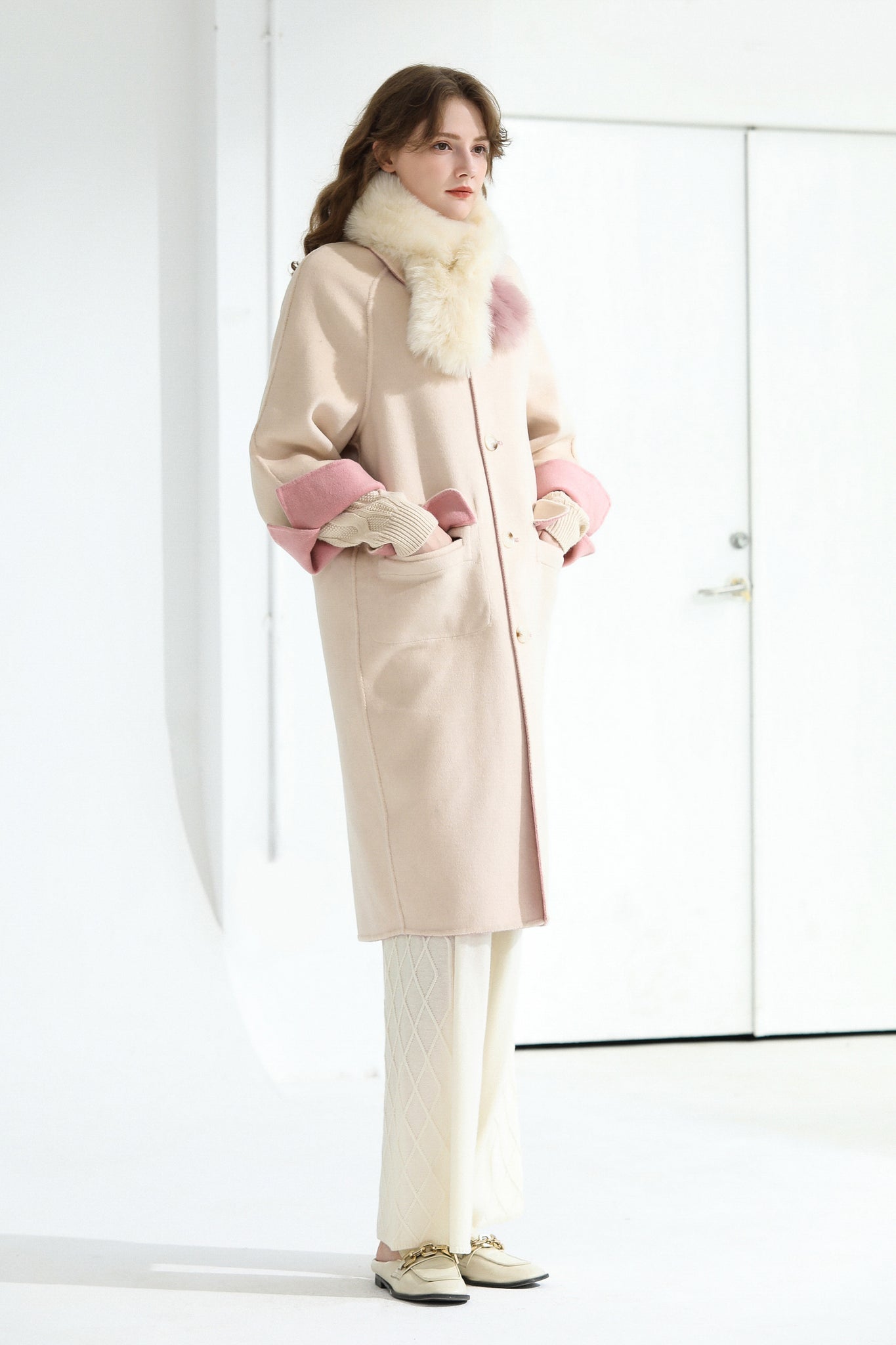 Fangyan | Annette Pink Double Side Wool Coat