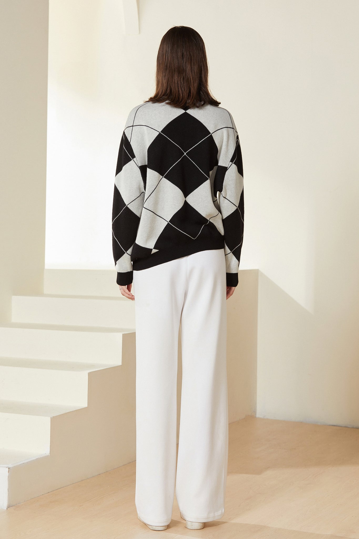 Sylphide | Eloise Argyle Oversized Wool Sweater