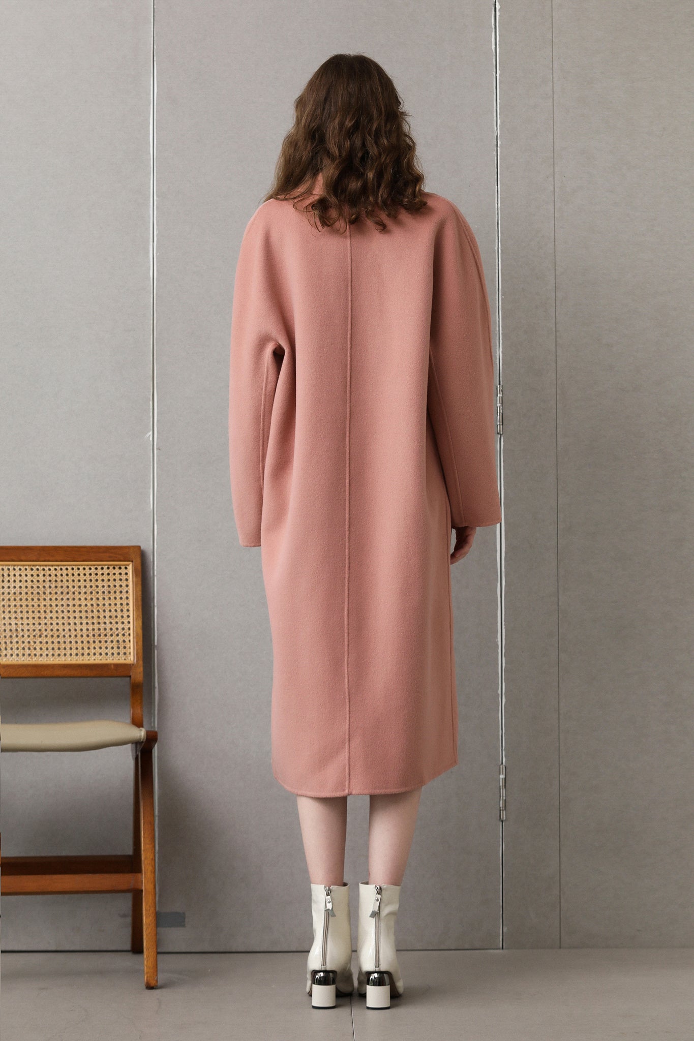 Fangyan | Denise Pink Cocoon Wool Coat