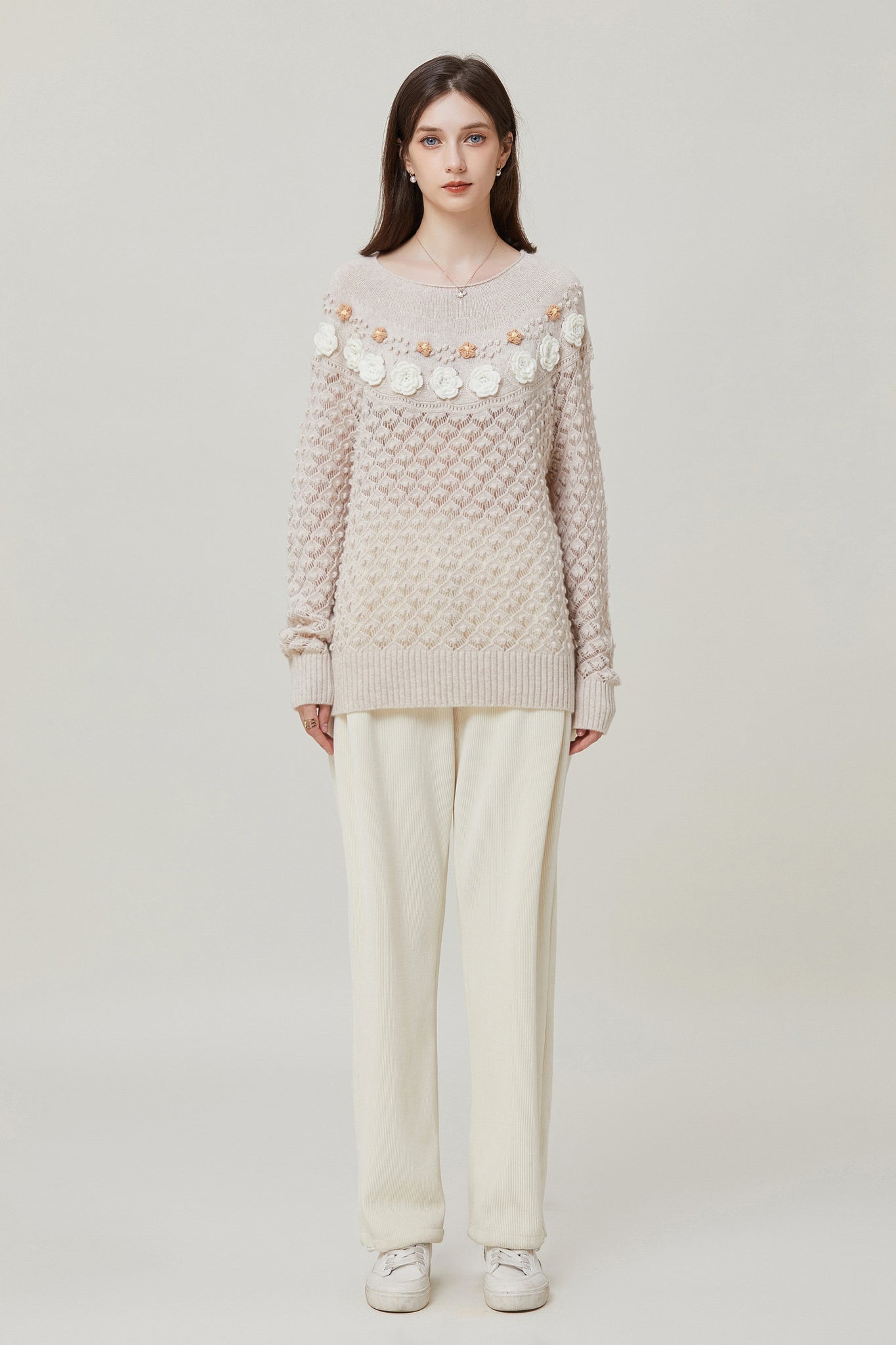 Fangyan | Keller 3D Floral Cashmere Sweater