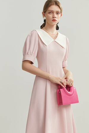 Fansilanen | Abriana Pink Doll Midi Dress