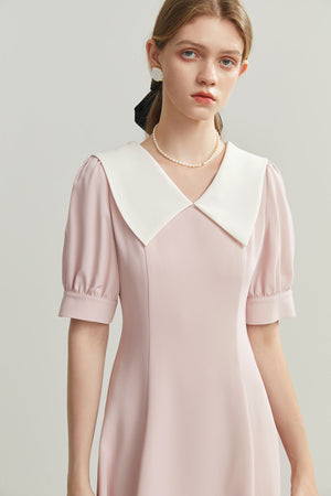 Fansilanen | Abriana Pink Doll Midi Dress