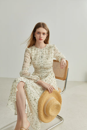 Fansilanen | Ceyla Textured Chiffon Floral Dress