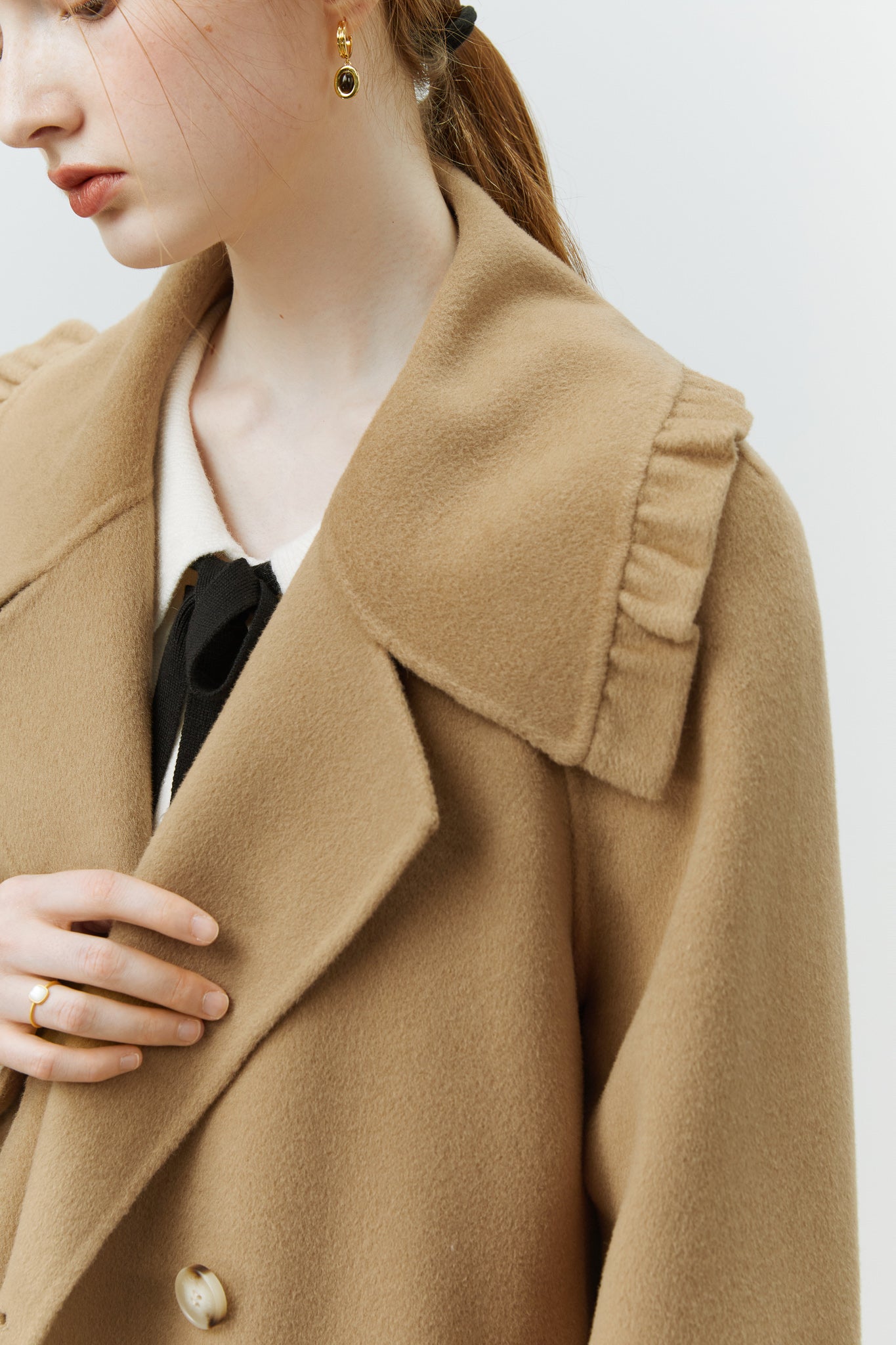 Fansilanen | Jules Ruffle Collar Wool Coat