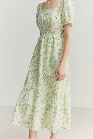 Fansilanen | Junia Green square Floral Dress